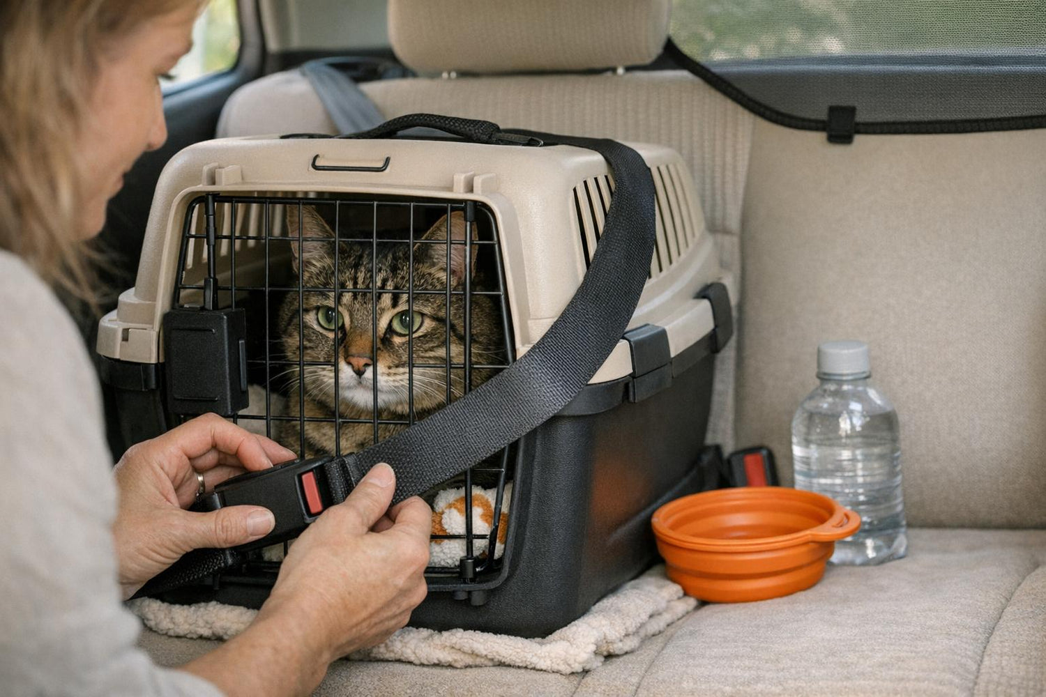 Kat veilig in de auto vervoeren in een reismand - TIERLO